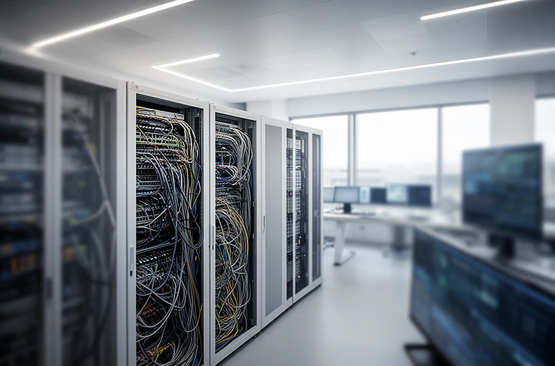 IT consulting team reviewing infrastructure plans, Technology consultant implementing cloud solutions, Cybersecurity expert configuring network protection, IT advisory meeting with business stakeholders, Managed services provider monitoring systems